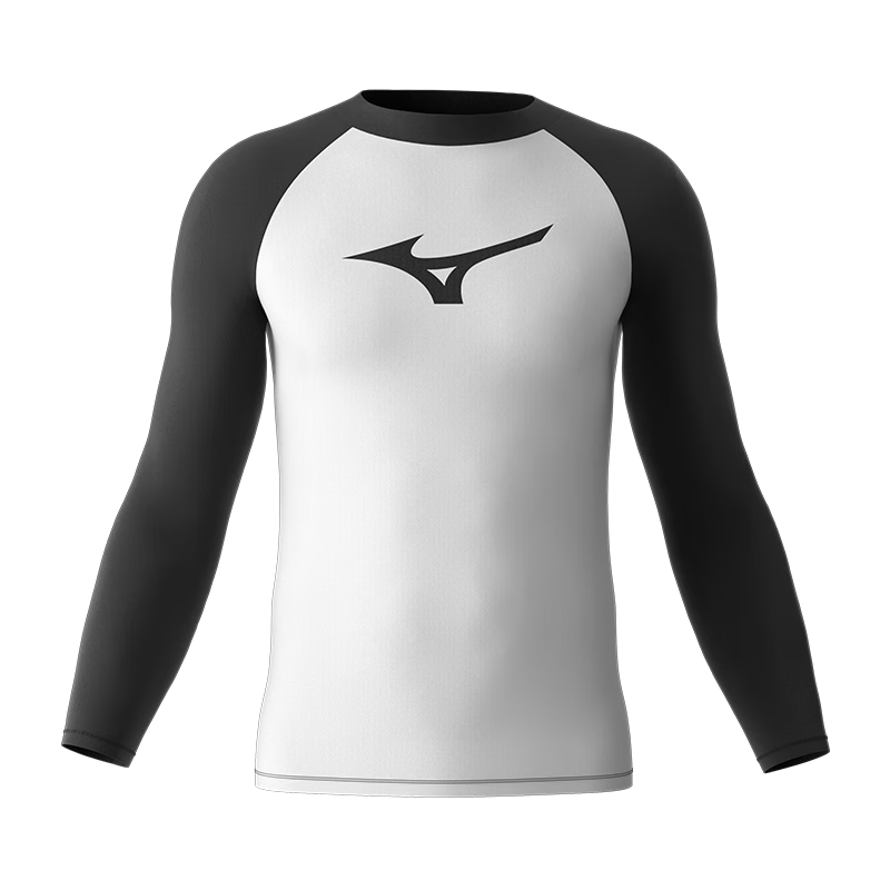 MIZUNO Men's Quick-Dry Thermal Long Sleeve Swim Shirt Plus Size Surf Beach Swimming Gear AB109 Black 3XL