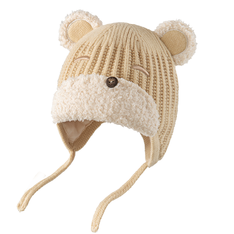 Betis Baby Hat Autumn Winter Infant Boys Windproof Warm Knitted Earflap Hat Spring Autumn Woolen Cap