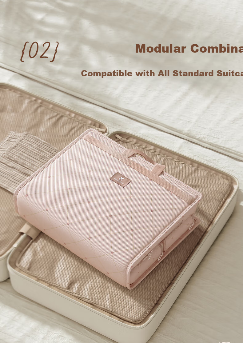 Baicaoyuan Travel Storage Bag, Luggage Organizer, Clothes Sorting Pouch, Travel And Business Trip Hanging Bag, Packing Organizer, Pink 9