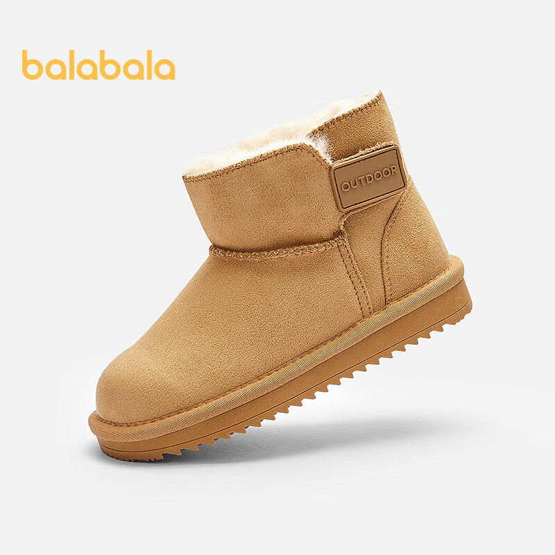 Balabala Kids Snow Boots Boys Girls Short Boots Thickened Fleece Cotton Boots Non-slip 2025 New Winter Shoes