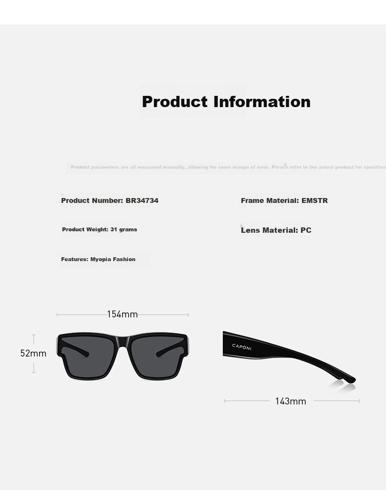CAPONI Night Vision Driving Sunglasses Clip-On Unisex Photochromic Polarized Sunglasses Clip for Day and Night Use with Prescription Glasses 18