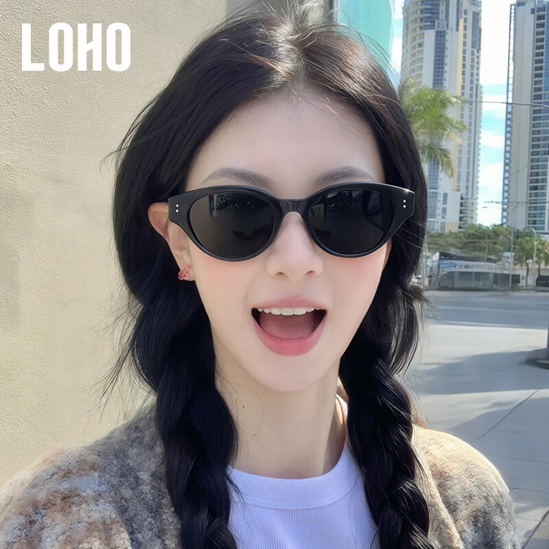 LOHO Cat Eye Sunglasses for Women, UV Protection, Retro Style, Sun Glasses, Square And Round Face, Face-Slimming Effect, New Model 2026