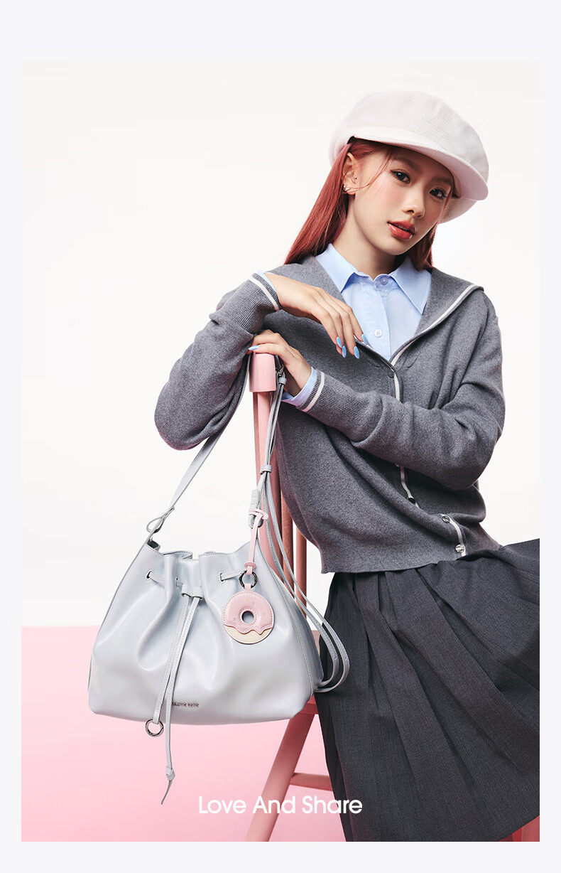 AMAZING SONG Donut Hobo Small Shoulder Crossbody Soft Bag, Work Commute Relaxed Simple Handbag, Birthday Gift 11