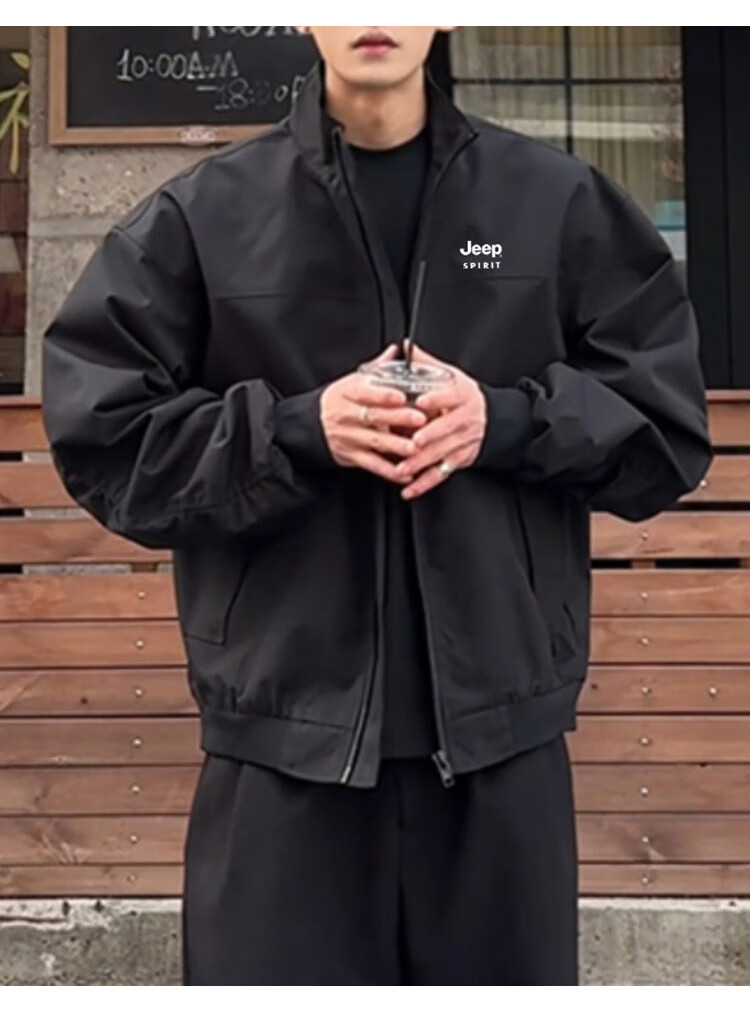 JEEP SPIRIT Men's Outdoor Jacket Men's Flight Jacket Autumn Winter Workwear Casual Trendy Sports Windbreaker 4