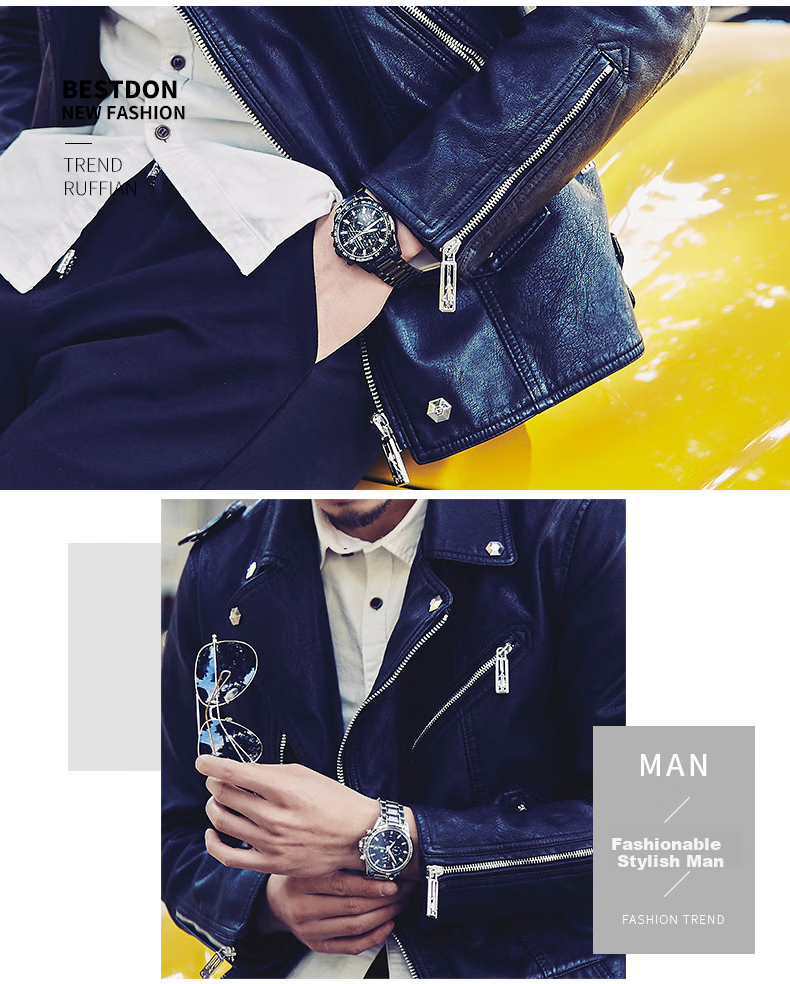 Bestdon Men's Mechanical Watch, Fashionable Trendy Wristwatch Gift Box for Me 5