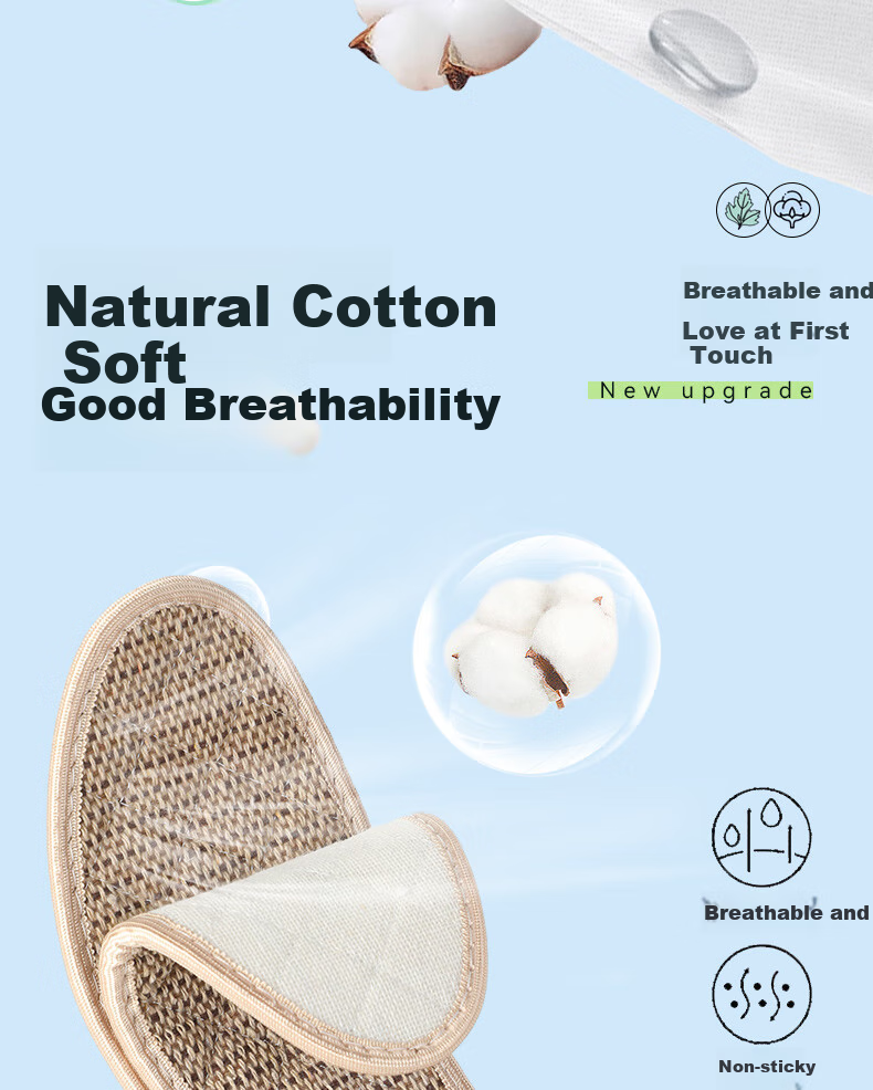 FOOTOPPO Cotton And Linen Odor-Free Insoles for Men And Women, Pure Cotton Sweat-Absorbing Insoles, Comfortable Soft-Bottomed Linen Breathable Ultra-Soft Insoles for Long-Standing 4