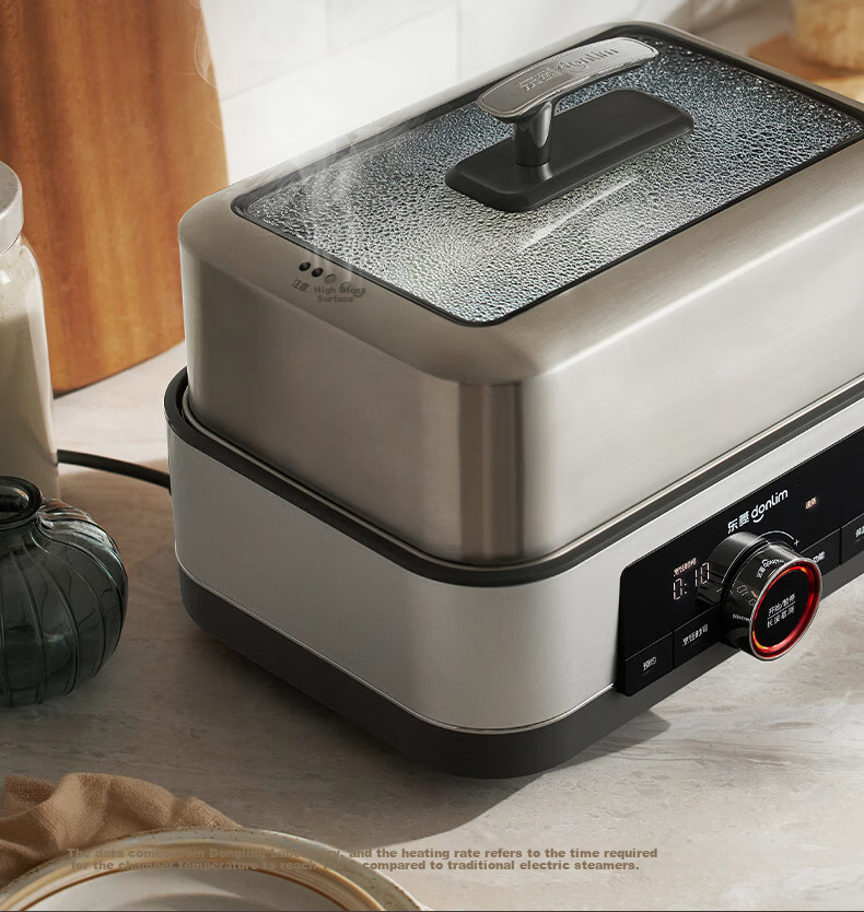 Donlim Electric Steamer Multi-Functional Steaming Pot Stewing And Cooking All-In Electric Steamer Double-Layer Stainless Steel Timer Keep-Warm Home Large Capacity Steamer Suitable for Babies Automatic No-Fire DL-1005A 13