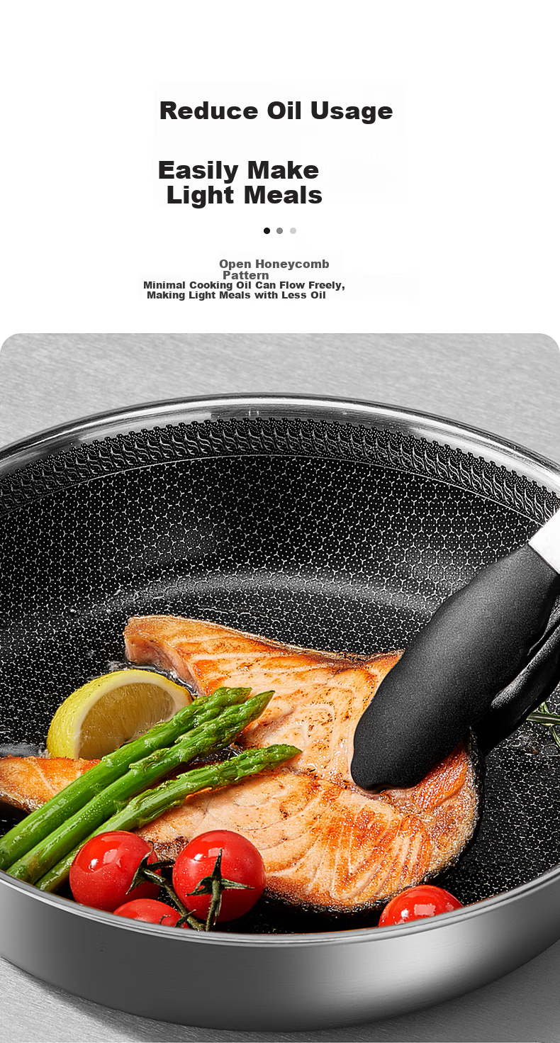 COOKER KING 316 Stainless Steel Flat Bottom Frying Pan 26cm Non-Stick Pan Compatible with Induction Cookers Stir-Frying Pan Steak Pa 9