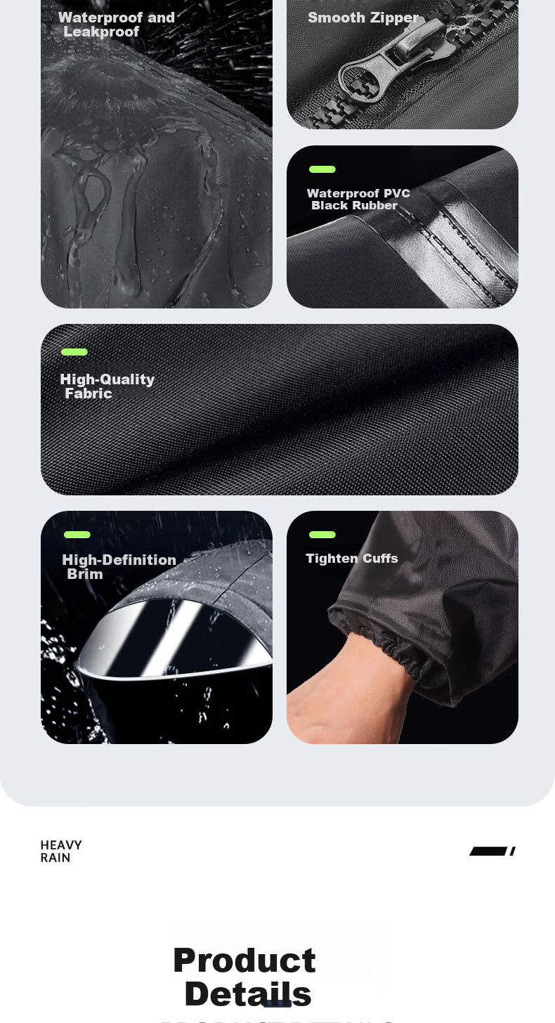 Leyoubaiyi Split Reflective Raincoat And Pants Set, Standard Heavy Rain Protection Suit, Emergency Traffic Rain Protection for Patrol Duty And Flood Control 14