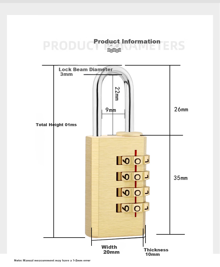 Aoben Password Padlock, Luggage Lock, Dormitory Gym Locker Lock, Toolbox Combination Lock JH202 5