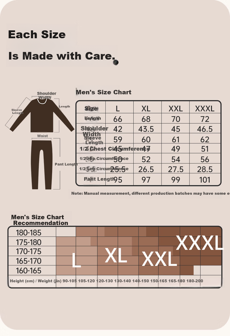 LangSha Thermal Underwear Men's Set, Fleece-Lined Thickened Autumn Winter Cashmere Anti-Static Large Size Antibacterial Thermal Top And Bottom 7