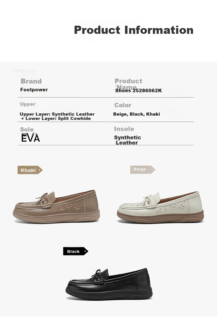 Zulijian Elderly Women's Shoes, Summer 2026, Breathable Low-Cut Flats, Mom Shoes, Ladies Casual Leather Shoes, 8692K Beige, Size 41 11