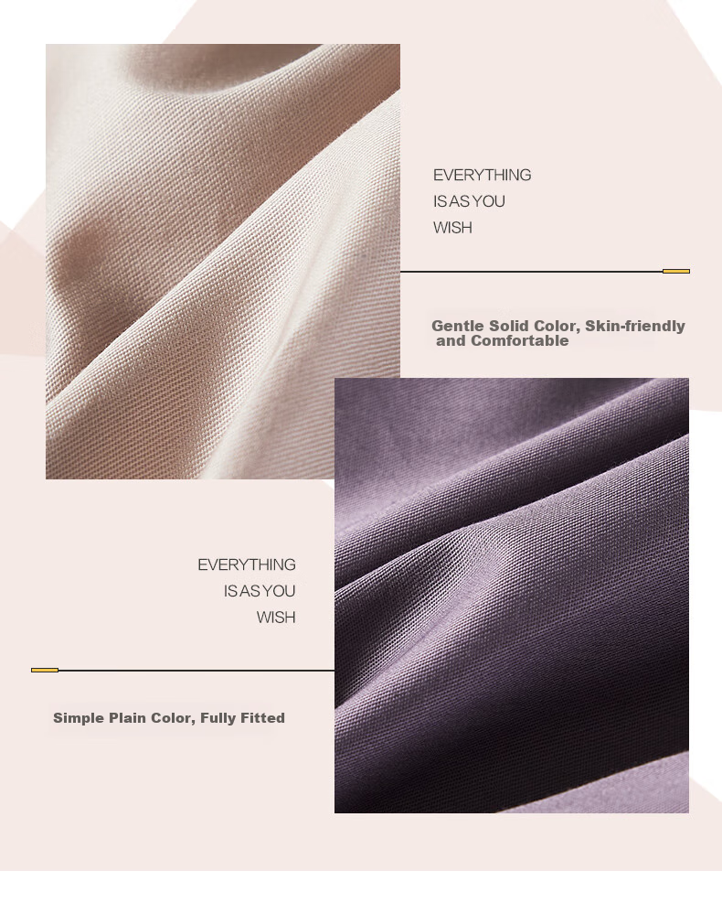 BEYOND Bedding Four-Piece Set, Pure Cotton Bedding Set, Solid Color All-Cotton Simple Bed Sheet And Duvet Cover, for 1.5-Meter Bed, 200*230cm, Home Decor 4