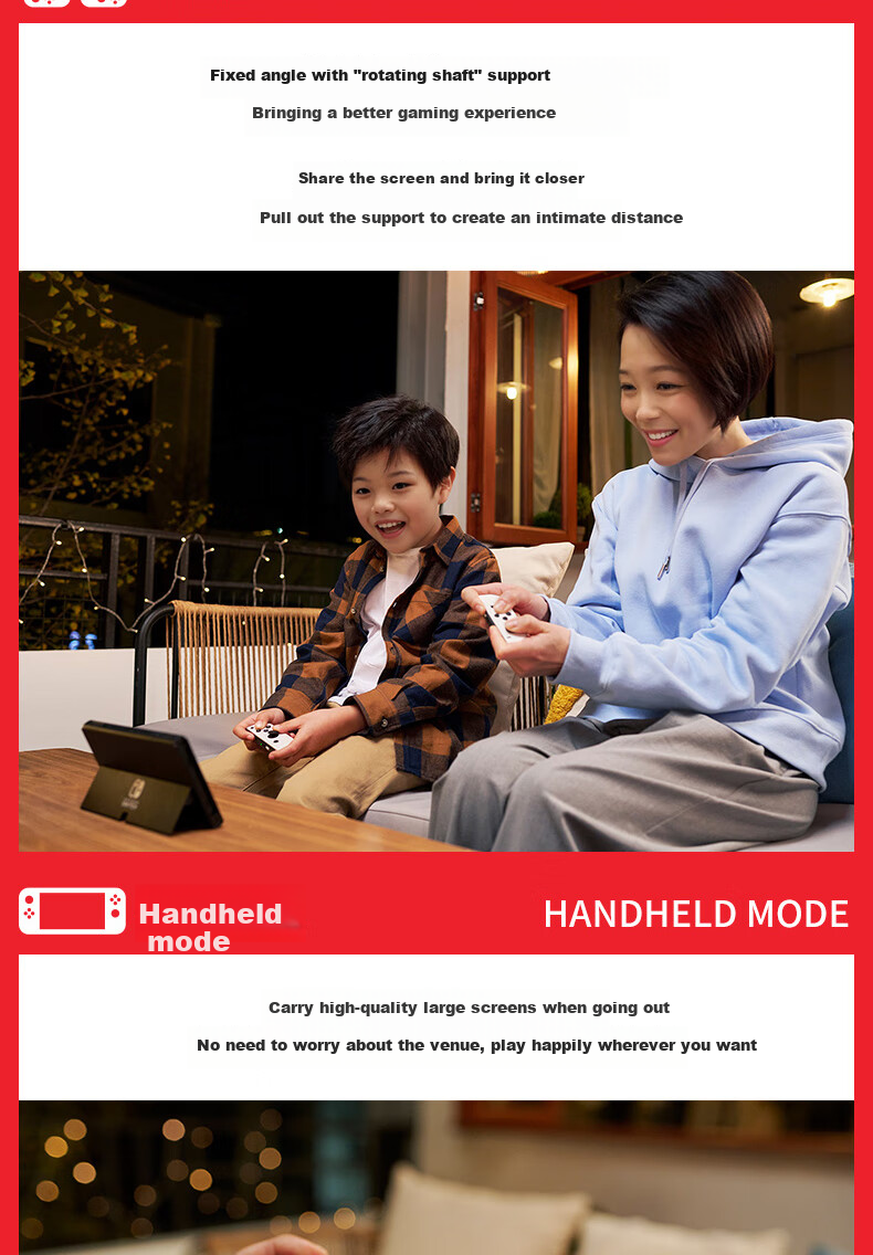 Nintendo Switch, Nintendo Gaming Console, Switch NS Hong Kong Version OLED Edition Game Console, with White Joy-Con, Portable Game Handheld 6