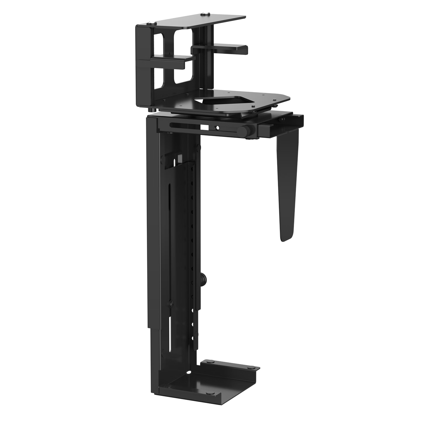 Zhiercheng Computer Host Rack Adjustable Height Desk PC Case Hanging Bracket No Drilling Required Host Tray Case Suspension Adjustable Size Rotatable Angle Easy Cable Management