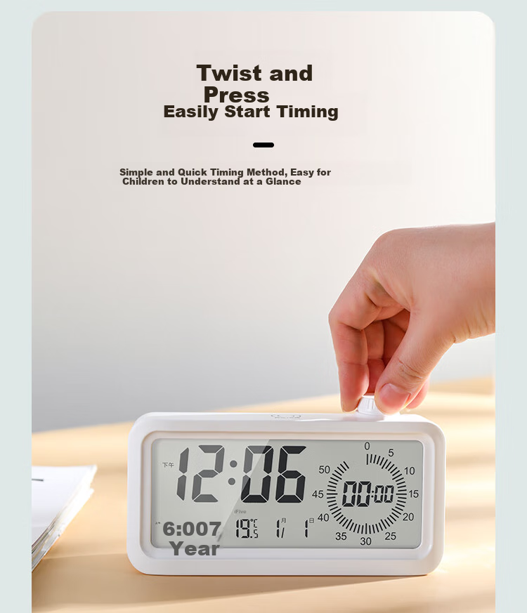 Compas Electronic Student Alarm Clock, Visual Timer, Children's Countdown Time Management Tool, Essential for Back-To And Graduation Seasons, 2318 Pink Rechargeable Model for School Seaso 5