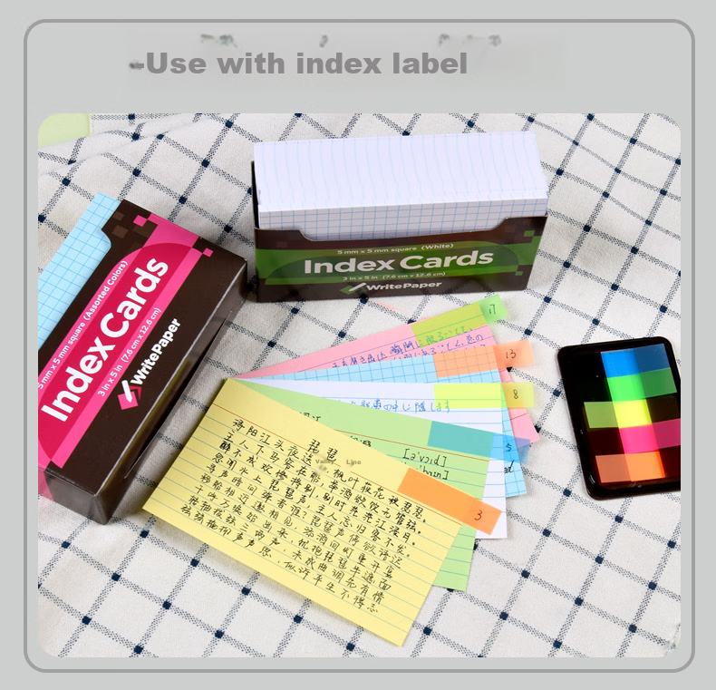 KAISA [Best-Selling Online] Four-Color Index Cards, 180 Sheets, Non-Sticky Office Cardstock, Sticky Notes, Colorful Vocabulary Cards, Memo Pads 9