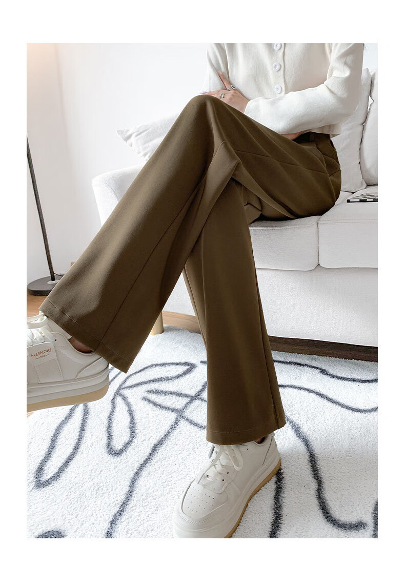 LangSha Women's Suit Pants Spring Autumn 2025 New Draped Casual Versatile Office Workwear Slim Straight Wide-Leg Trousers 16