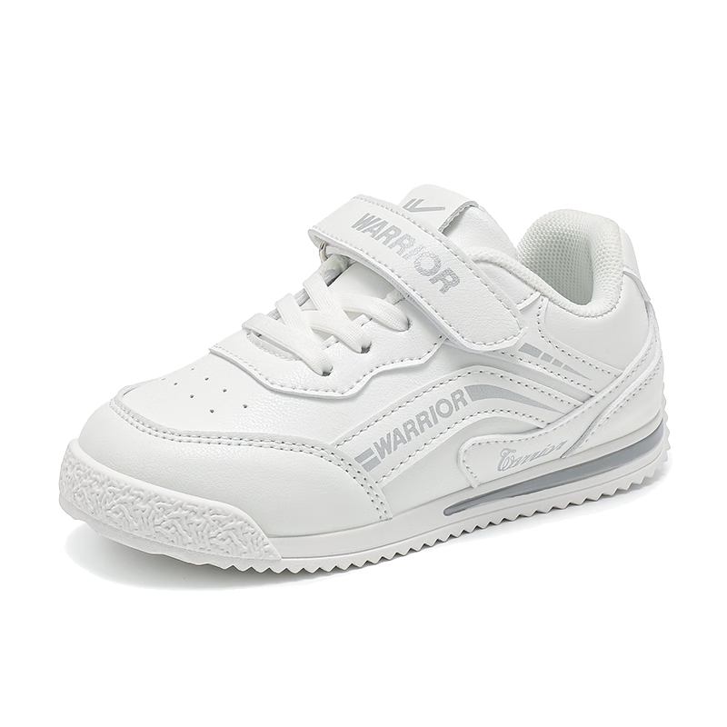 Warrior Children's Shoes, Boys' White Sneakers for Spring And Autumn, Girls' Skateboard Shoes, Kids' Soft-Soled Casual Shoes WZ(CL)-1182 White Size 36