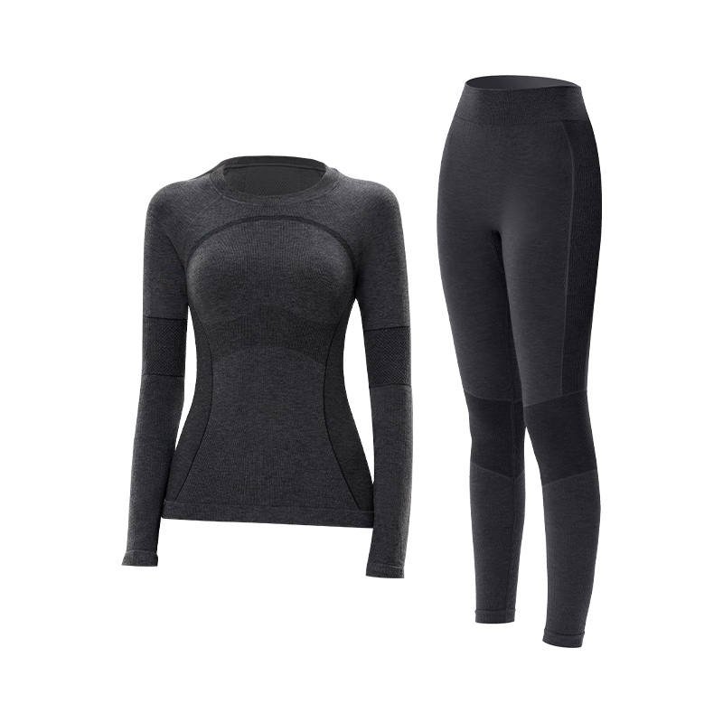 GRACEWELL Women's Seamless Thermal Underwear Set, Skin-Friendly Base Layer, Slim Fit Autumn Top and Bottom, Cocoa Brown XF