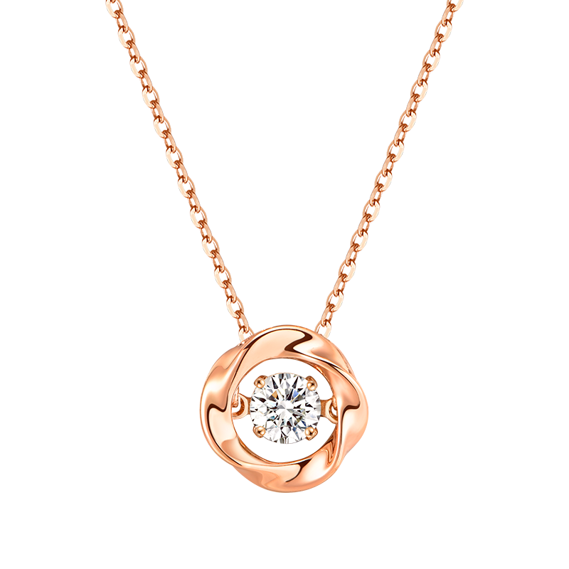 Aideyueding Dancing Heart Rose Gold Pure Silver Necklace for Women, 2026 New Style, Light Luxury, 520 Gift for Girlfriend Or Wife's Birthday