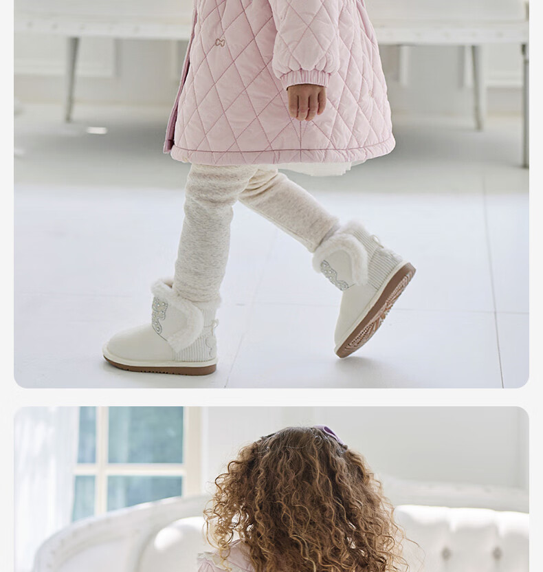 DAVE & BELLA Kids Waterproof Cotton-Padded Jacket Girls Autumn Winter Sweet Outerwear 2