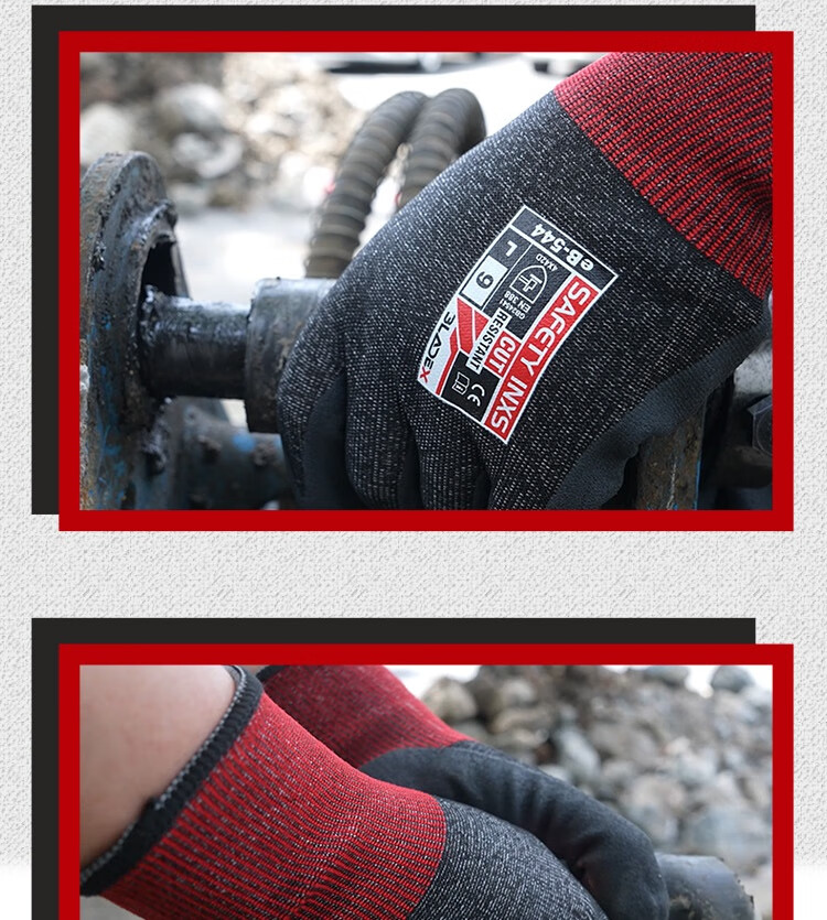 Sailite Cut-Resistant Gloves D-Level 1 Pair 18-Gauge Skin-Friendly Feel Reinforced Thumb Nitrile Matte Anti-Oil Slip Touchscreen Compatible eB-544 Size 8 13