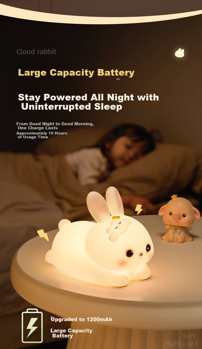 Xifeng Mid-Autumn Festival Gift, Small Night Light for Bedroom Sleep Aid, Birthday Present for Girls And Children, Practical And Aesthetically Pleasing Tap Light 5