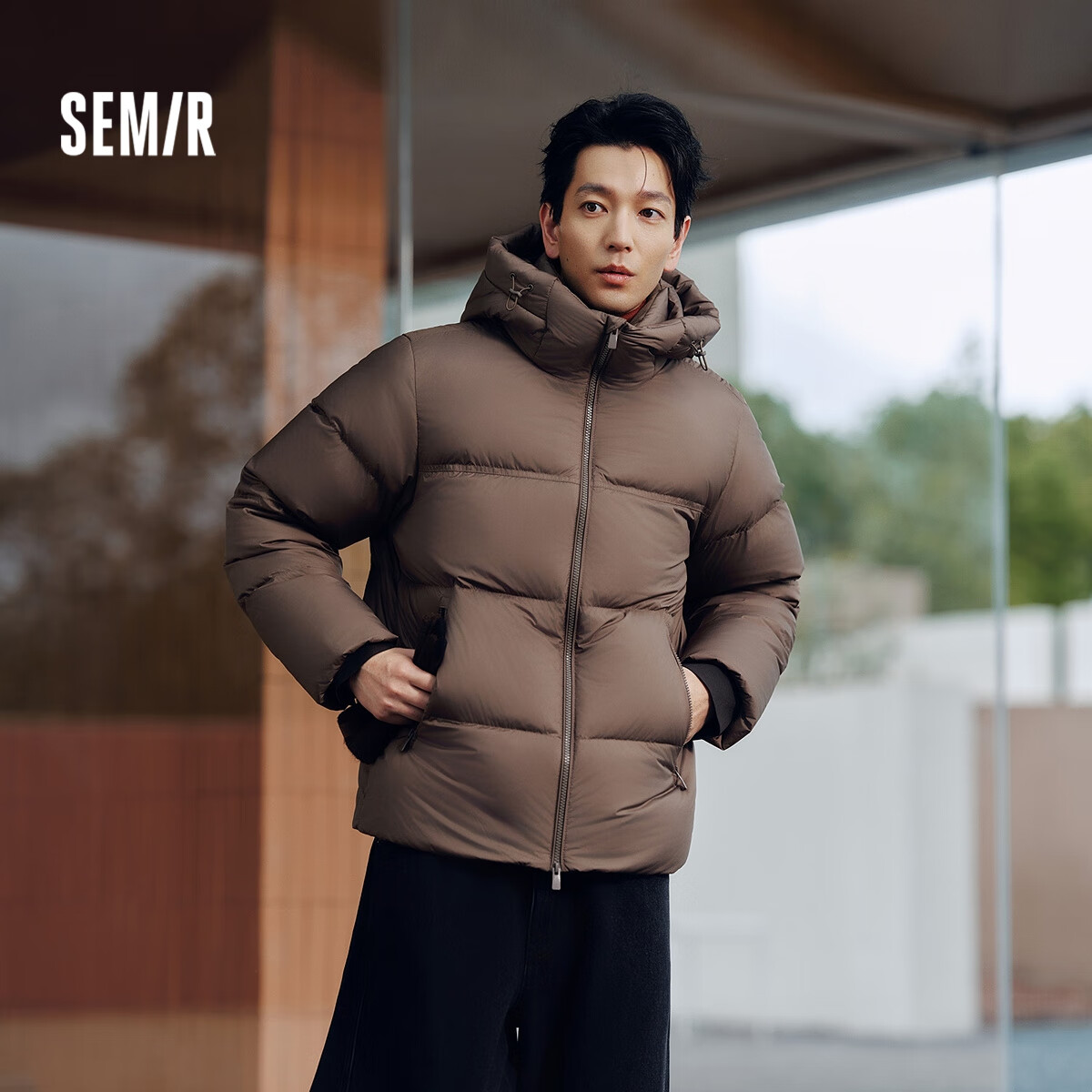 Semir New Year Qiji Red | Easy Down Jacket Series Men's 2025 Winter Three-Proof Couple Hooded Red Coat