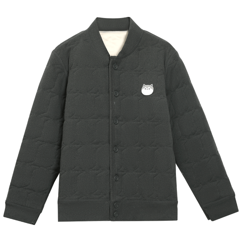 Hodohome Kids School Uniform Magic Boys Three-Layer Thickened Fleece 100% Merino Wool Insulated Jacket 309 Gray Size 165