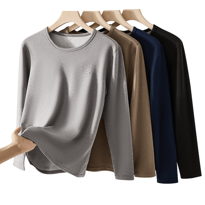 MiiOW Cashmere Silk 10A Antibacterial And Anti-Mite Thermal Underwear Men's Fleece-Lined Autumn Top And Bottom Set 2026 New Style