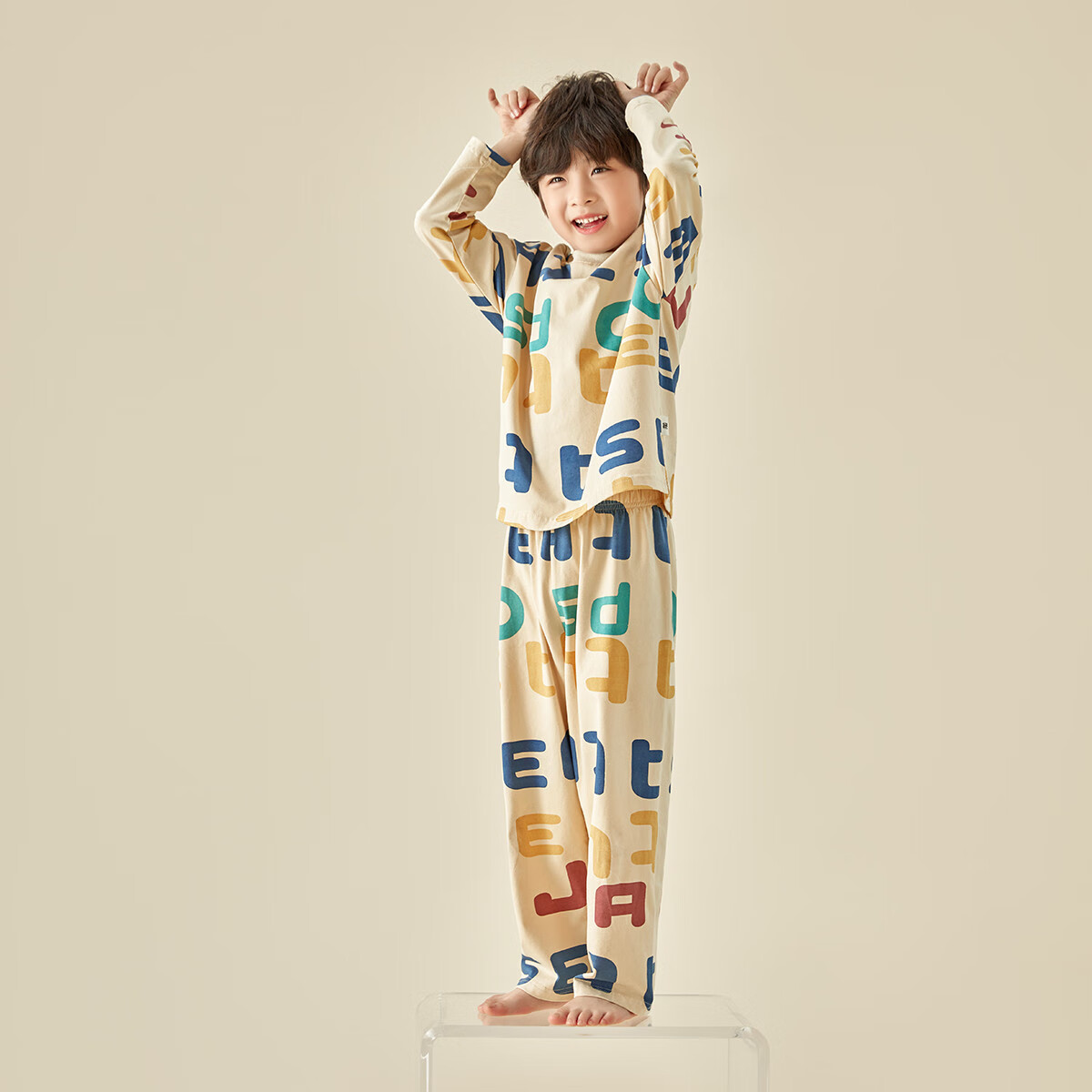 Duoduo Home [Cloud Cotton Light Elastic Soft] Boys' Printed Homewear Spring and Autumn Long Sleeve Pajama Set