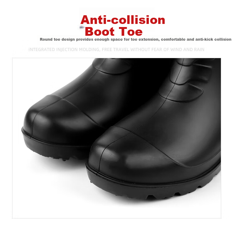Warrior Rain Boots for Men, Waterproof Outdoor Shoes, Durable Rubber Boots, Non-Slip Rain Boots, Overshoes HL8O9 Black Mid-Calf Size 41 6