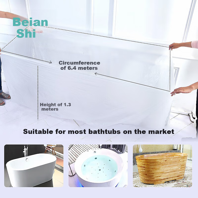 Briars Disposable Bath Bag, Portable Bathtub for Travel And Business Trips, Pack of 6, Large Size 130*640