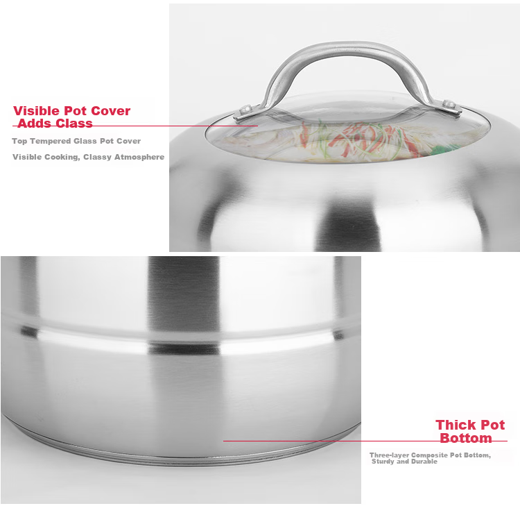 Maxcook Steamer Pot, Full 304 Stainless Steel, 36cm Two-Layer Steamer, Temperature-Sensing Bottom, Soup Pot, Compatible with Gas And Induction Stoves, MCZ729 11
