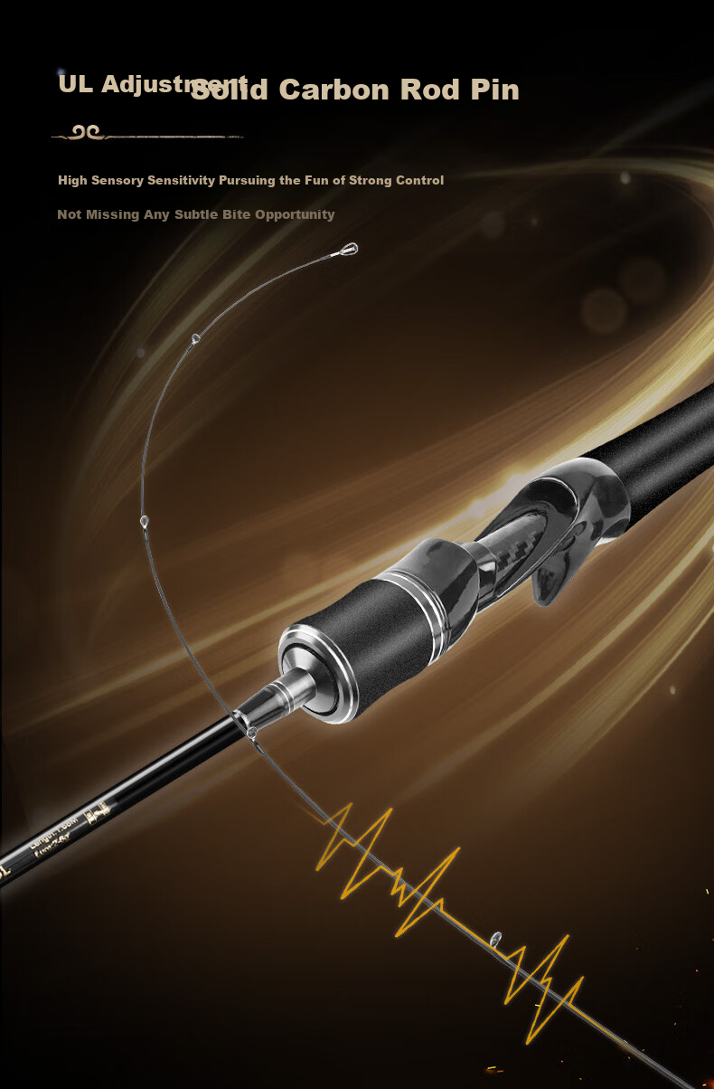 Erciyuan Lure Rod, Micro Lure Fishing Rod, UL Soft Action Solid Tip Fishing Rod, 1.5 Meters Straight Handle Single Rod 9