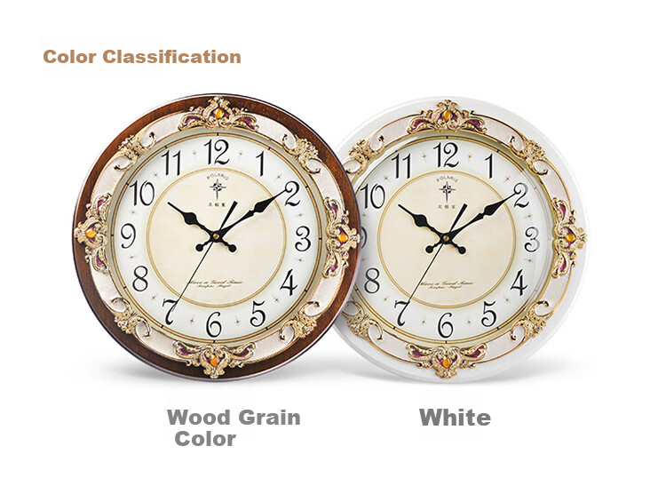 POLARIS Wall Clock, European Style Living Room Clock, Creative Quartz Clock, Antique-Like Personalized Wall Clock, Pastoral Office Clock, 40cm 4