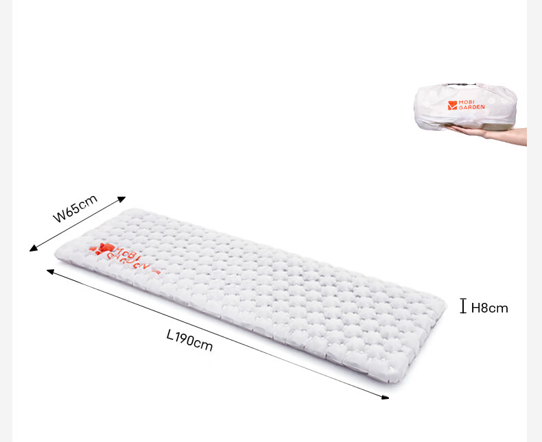 MOBIGARDEN Lengshan Xueling R3.9 Outdoor Camping Ultralight Inflatable Moisture-Proof Mat NX24663019 Snow Peak White 18