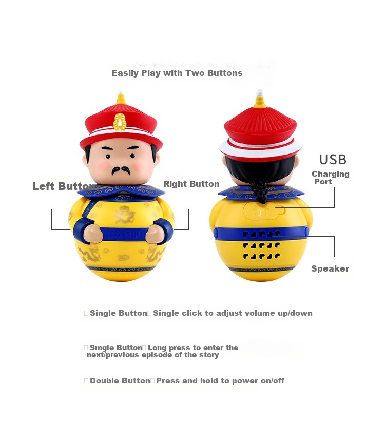 Kaishujianggushi Poetry And Rhyme Doll + Cards, Early Education Learning Machine Toy, Christmas Gift And Birthday Present for Boys And Girls 6