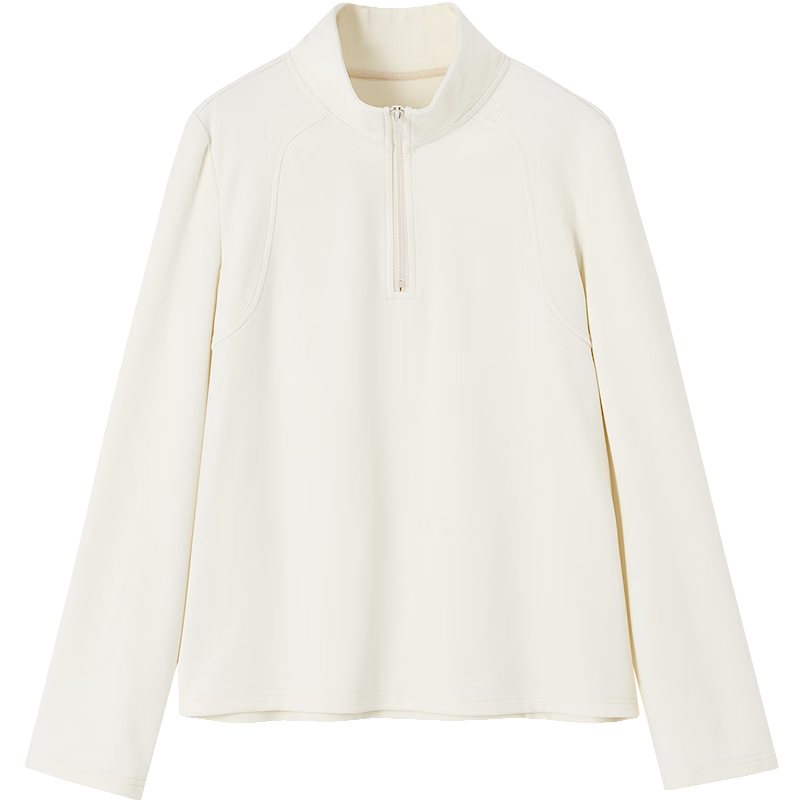 Demana [Cloud Feel Derong] Autumn Simple Style Half-Zip Stand Collar Straight Loose Small Size Sweatshirt for Women