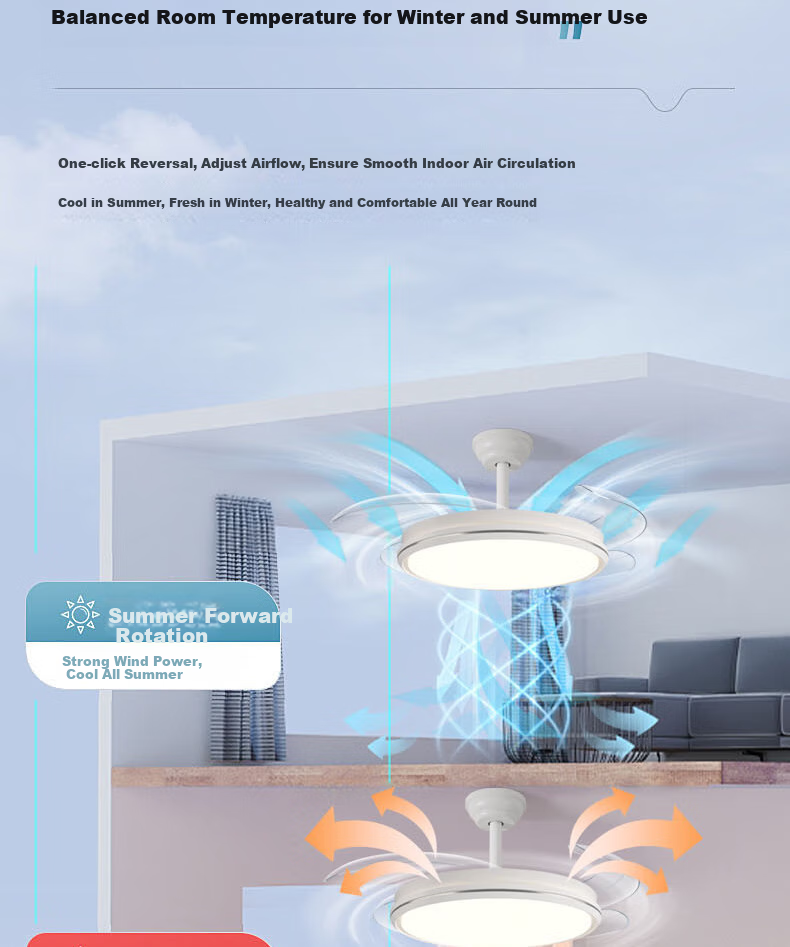 Aimeite [Installation Included] Fan Light Invisible Home Living Room Integrated Dining Room High-Power Full Spectrum Eye-Protecting Variable Frequency Bedroom Fan Light 11