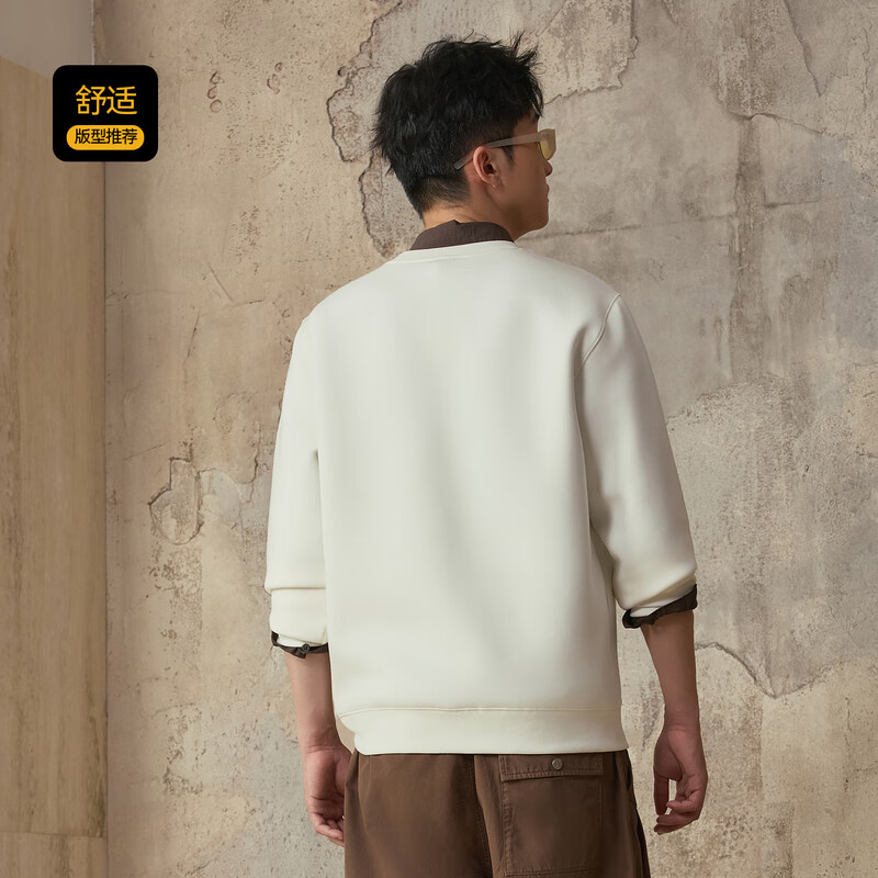 CABBEEN 320G Comfortable Air Layer Sweatshirt with Fortune Stone Lion and Logo Design Autumn Long Sleeve Sweatshirt