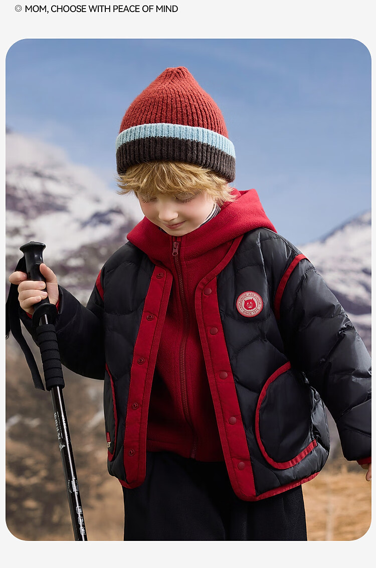 ASK JUNIOR [Three-Proof One Garment Three-Wear] Canadian Duck Down Children's Down Jacket 2025 Winter Toddler Fleece Warm Boys 14
