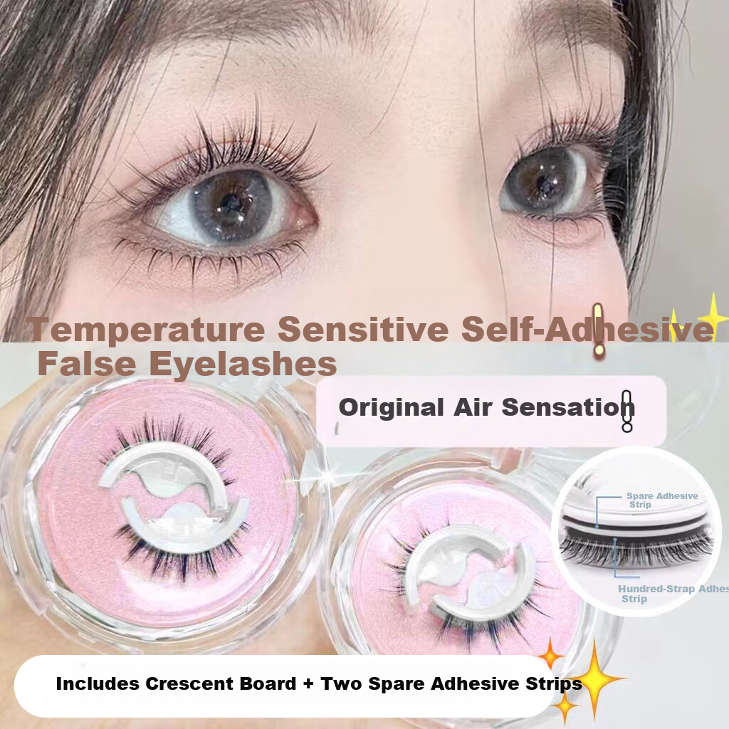 BQI Temperature-Sensitive Self-Adhesive False Eyelashes, Reusable, No Glue Needed, No Makeup Removal Required, Lazy Person's Essential, Bare Face Lash Gift for 618