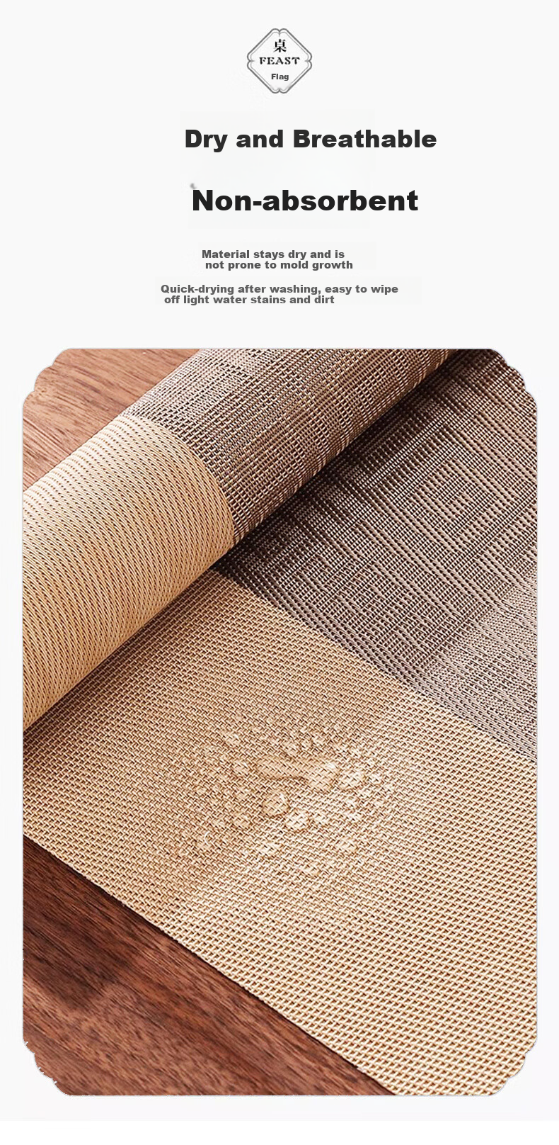 AVIVI New Chinese-Style Table Runner, Coffee Table Cloth, Zen-Style Tea Mat, Waterproof Tea Pad, Dining Table Mat, Long Tea Table Cloth, 30*240 Meters, Zha 5