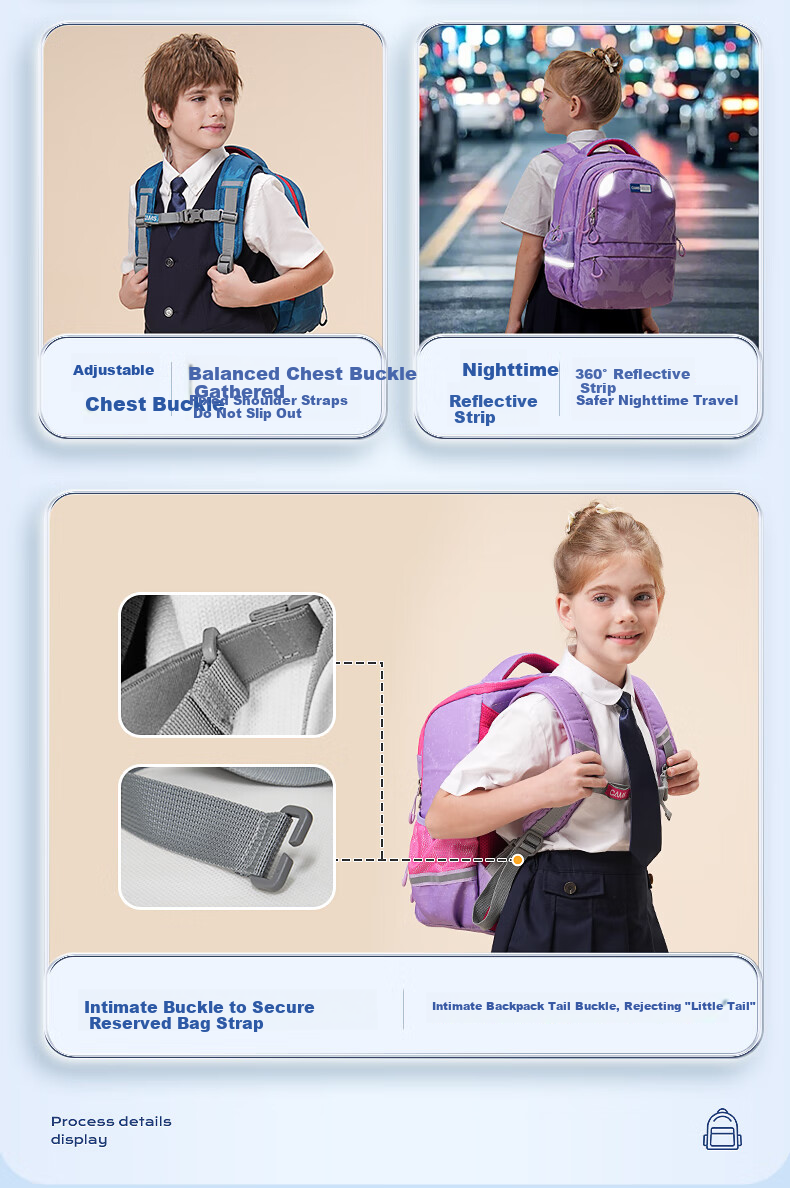 CAMS [Preschool to Primary School Transition] Floating Weight Reduction Backpack for Grades 1-2 Boys And Girls, Lightweight Spine Protection Schoolbag S03204 10