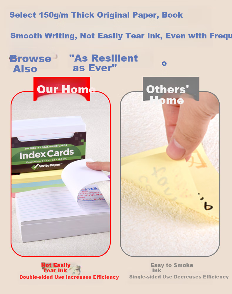 KAISA [Best-Selling Online] White Lined Index Cards, 210 Sheets Boxed, Sticky Notes, Message Cards, Bookmarks, Index Labels, Portable Vocabulary Learning Cards 5