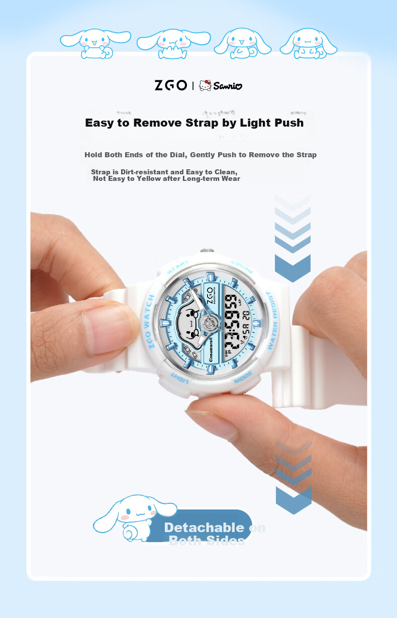 ZGO Sanrio Watch for Women Students, Waterproof Electronic Watch for Middle School Girls, Birthday Gift for Girls, 863 Cinnamoroll 7
