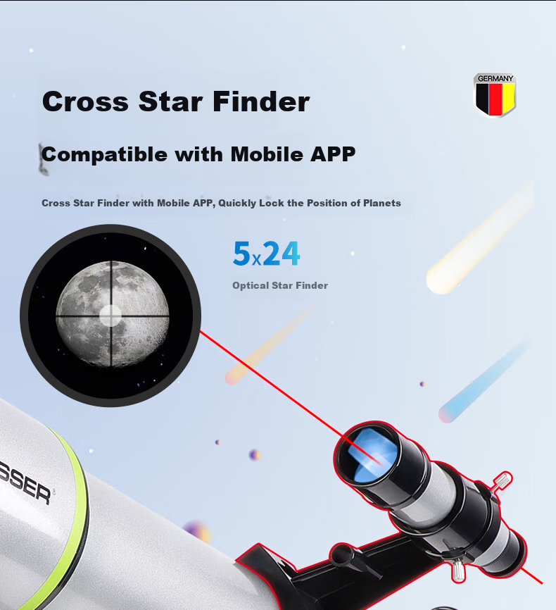 Bresser Astronomical Telescope, Professional-Grade High Magnification, High Definition, for Children, Boys And Girls, Beginner Stargazing, Scenic Viewing, New Year Gift 9
