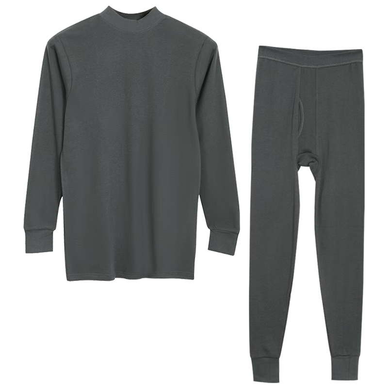 Hodo Men's Underwear, 7A Antibacterial Upgraded Autumn Top And Pants, Pure Cotton Set, Semi-Turtleneck Thin Base Layer Thermal Underwear